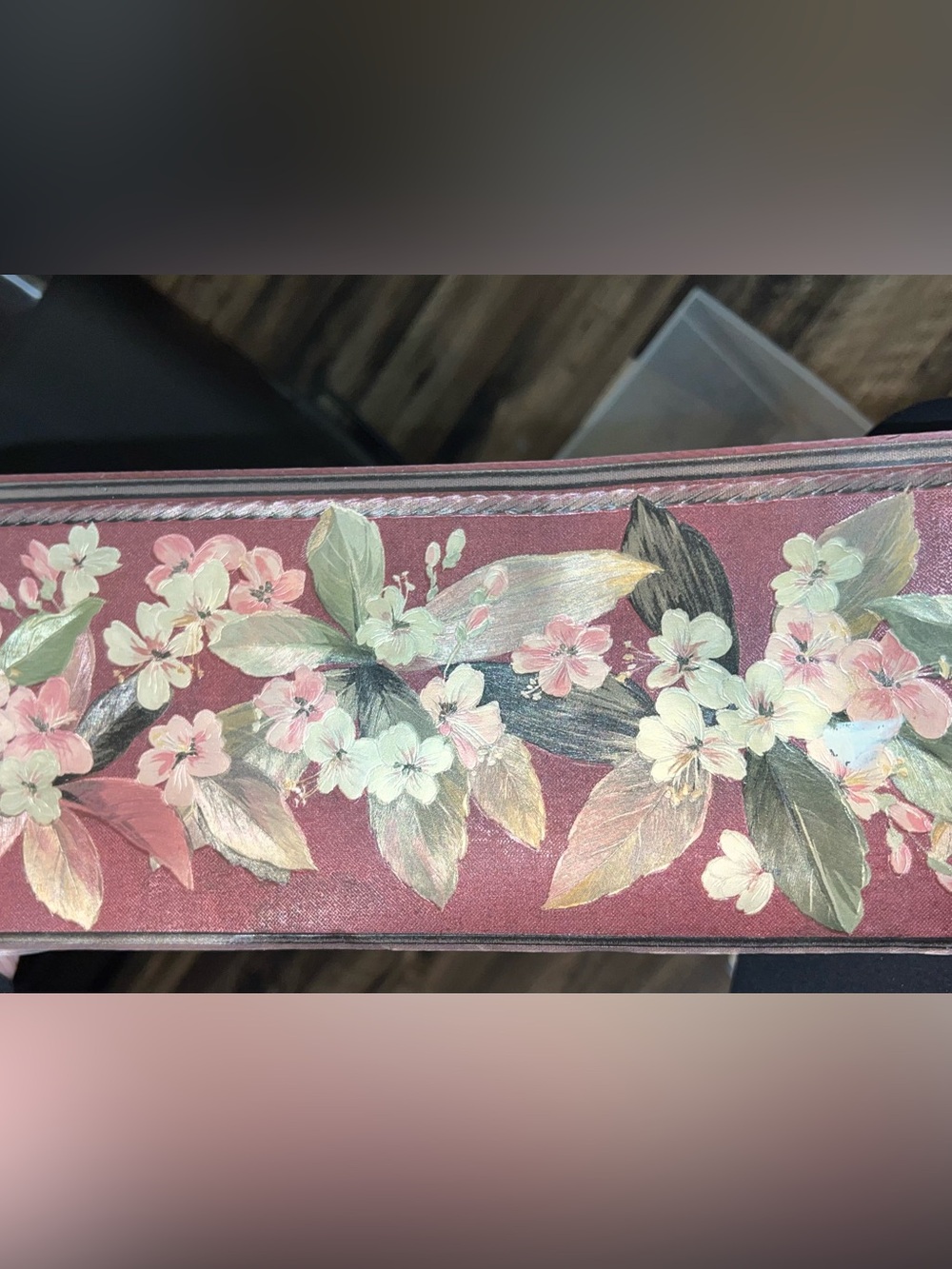 Vintage Brewster Wallcovering 99289 Burgundy Floral Border 5 Rolls 25 Yards